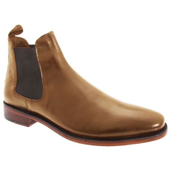 Kensington Classics Mens Twin Gusset All Leather Chelsea Boots / Tan
